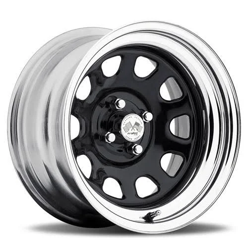 U.S. Wheel : Wheel, 022 Series Drift Daytona FWD, Steel, Chrome/Gloss Black, 15 inch x 8.0 Wheels