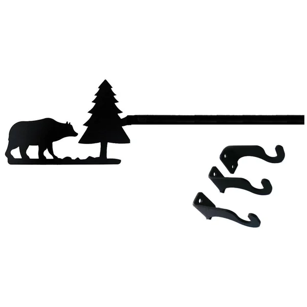 Village Wrought Iron Bear/Pine Curtain Rod Med (Hardware Is Included)