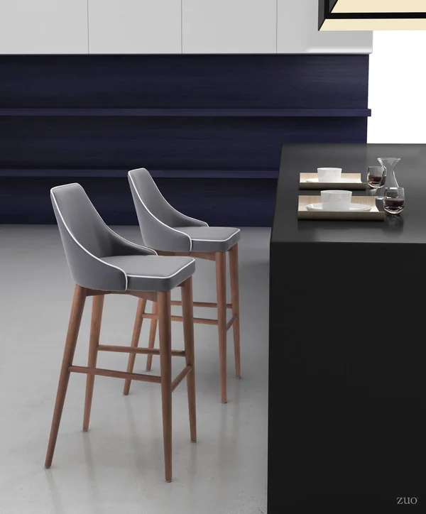 Zuo Modern Moor Dark Gray Bar Chair