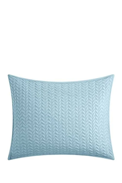 King Platt Geometric Chevron Quilt Set - Blue