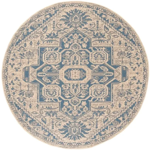 Safavieh Beach House Blue/Cream 9 ft. x 12 ft. Indoor/Outdoor Area Rug