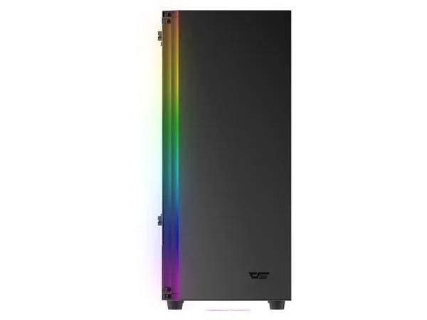 darkFlash J11 Black ATX Mid-Tower Desktop Computer Gaming Case USB 3.0 Ports Tempered Glass Windows with 1pcs 120mm LED MR12 RGB