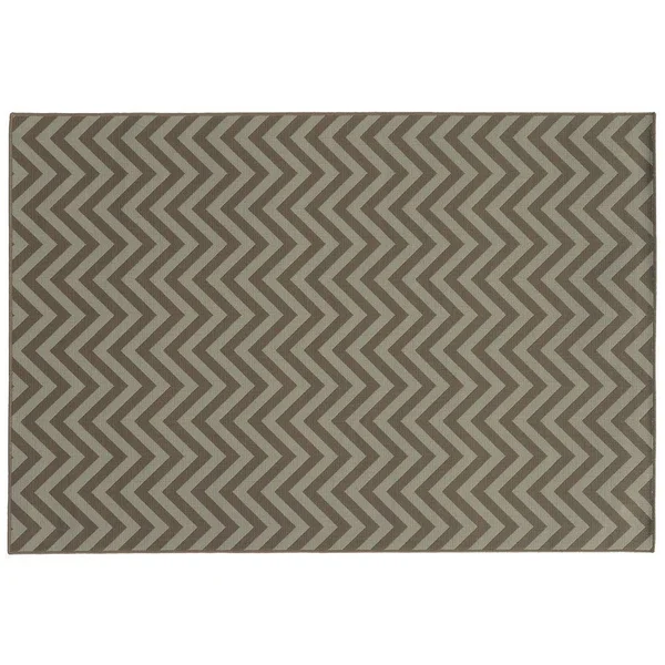 StyleHaven River Geometric Chevron Indoor Outdoor Rug, Brown, 6.5X9.5 ft