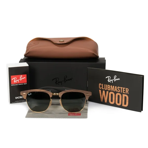 Ray-Ban Clubmaster Wood Sunglasses - RB3016M - Black/Green