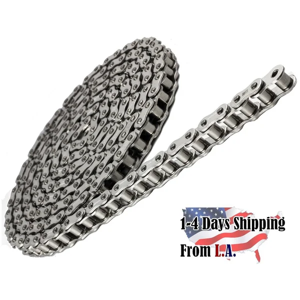 Jeremywell #100 SS Stainless Steel Roller Chain 10 Feet with 1 Connecting Link