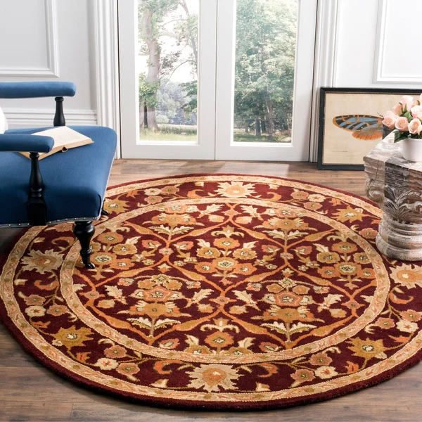 Safavieh Antiquity AT51A Wine - Gold Rug 8& x 8& Round