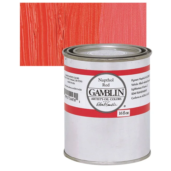 Gamblin Artist&s Oil Color - Naphthol Red - 16 oz Can