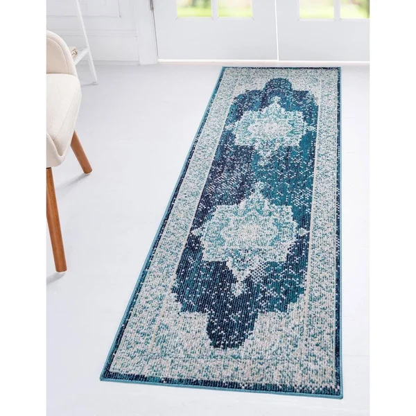 Unique Loom Charm Modern Area Rug 9& x 12& Rectangle Pink/Ivory