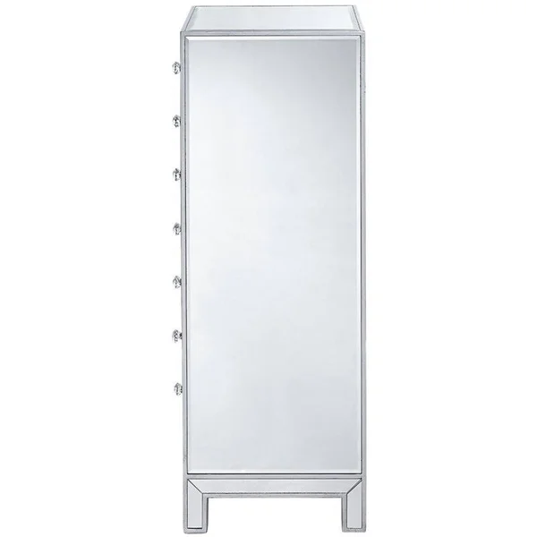 Elegant MF72047 Lingerie Chest 7 Drawers 18in. W x 15in. D x 42in. H in Antique Silver Paint