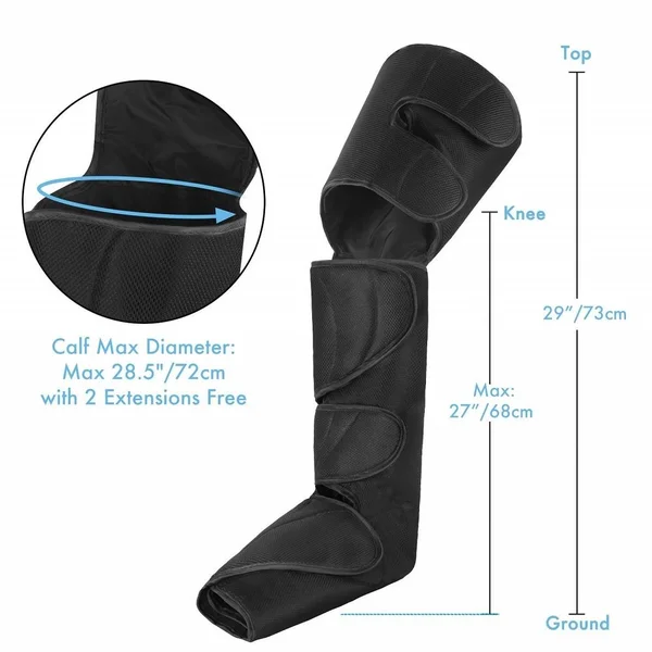 CINCOM Leg Air Compression Massager for Foot Calf Thigh Upgrade Leg Wraps with Portable Handheld Controller and 2 Extensions- 3