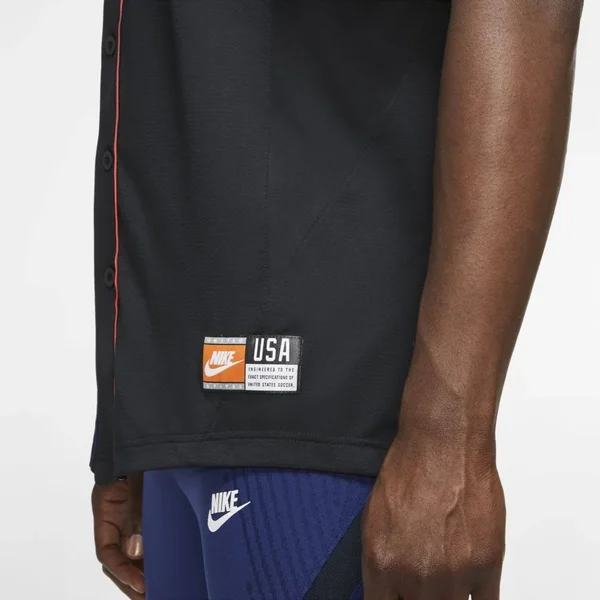 Nike US Soccer Black Baseball Button-Up Jersey Size: Medium