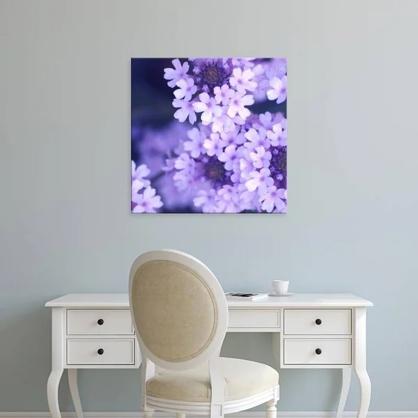 Easy Art Prints PhotoINC Studio's 'Purple Flowers' Premium Canvas Art - 36 x 36 - Modern Black Frame