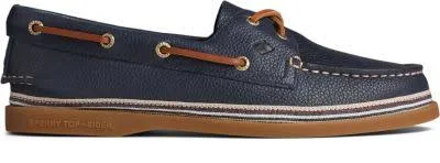 Women's Sperry Authentic Original Tumbled Leather Boat Shoe Navy - Size 5.5M