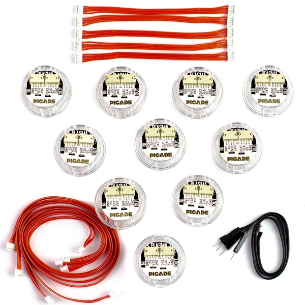 Picade Plasma Kit - Illuminated Arcade Buttons (6-button Kit)