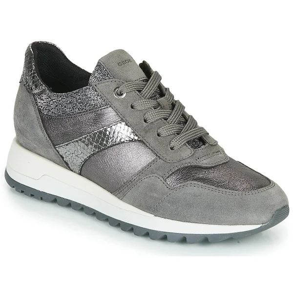 Geox Woman Sneakers Lead Size 6 Soft Leather - Textile fibers