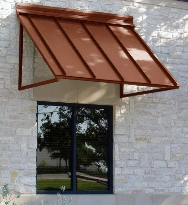 Awntech Houstonian 68-in Wide x 36-in Projection Copper Solid Fixed Patio Awning - H23-L-5COP