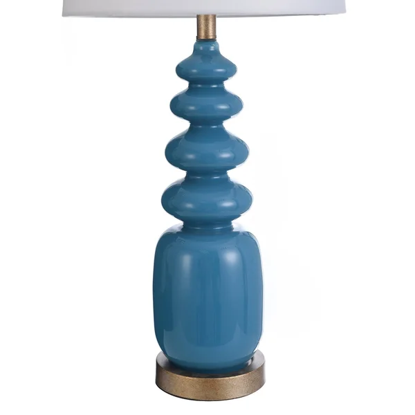 Stylecraft 32 in. Bluenote Table Lamp with White Hardback Fabric Shade