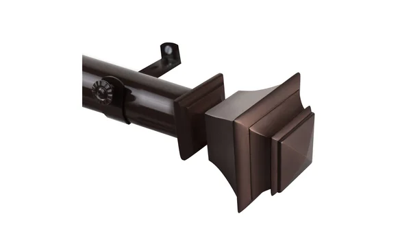 Hermosa Home Sebastian 1.5x22 Non-Telescoping Curtain Rod - Cocoa 24 ft Brown