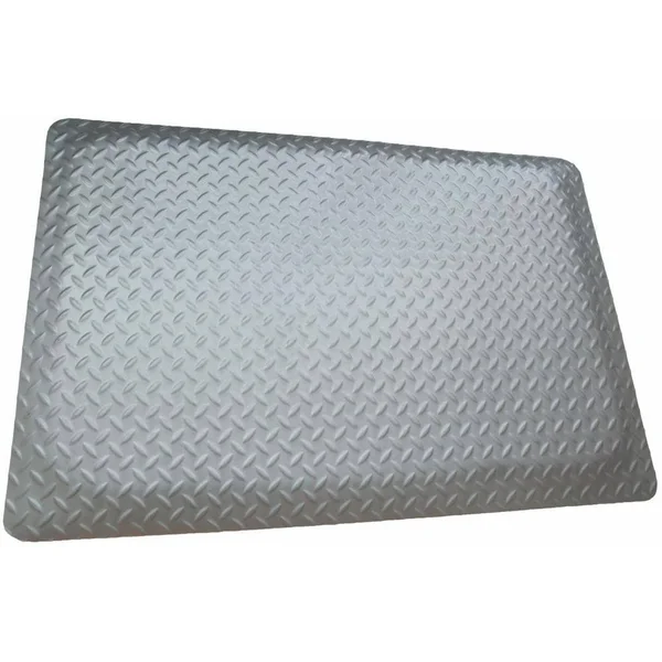 Rhino Anti-Fatigue Mats Diamond Plate Anti-Fatigue Mat Gray 4 ft. x 9 ft. x 9/16 in. Commercial Mat DTT48GX9