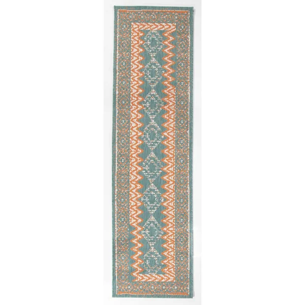 BALTA Rugs Augusto Modern Southwestern Indoor/Outdoor Area Rug - Dark Blue, 7&10x22 x 10&