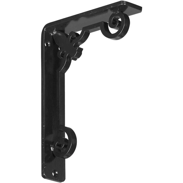 Fleur De Lis Wrought Iron Bracket Antiqued Brass 2x22W x 12x22D x 15x22H - (Triple Center Brace)