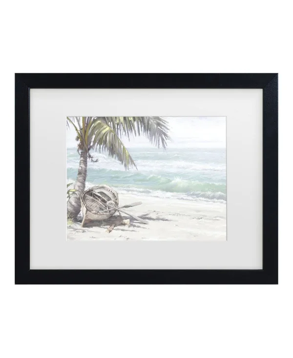 &Boat on Beach& Print Trademark Fine Art Format: Black Framed - Size: 16x22 H x 20x22 W x 0.5x22 D
