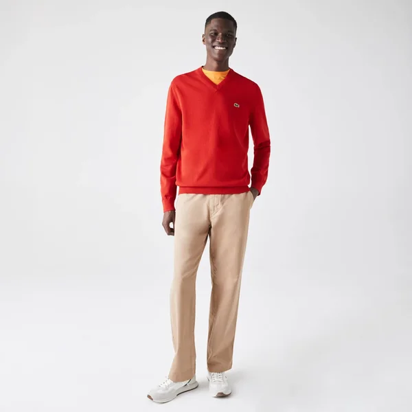 Lacoste Men's V-Neck Organic Cotton Sweater - XXL - 7