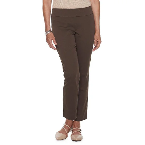 Petite Croft & Barrow Sateen Straight-leg Pants - Women's, Size: 4P-Short, Med Brown