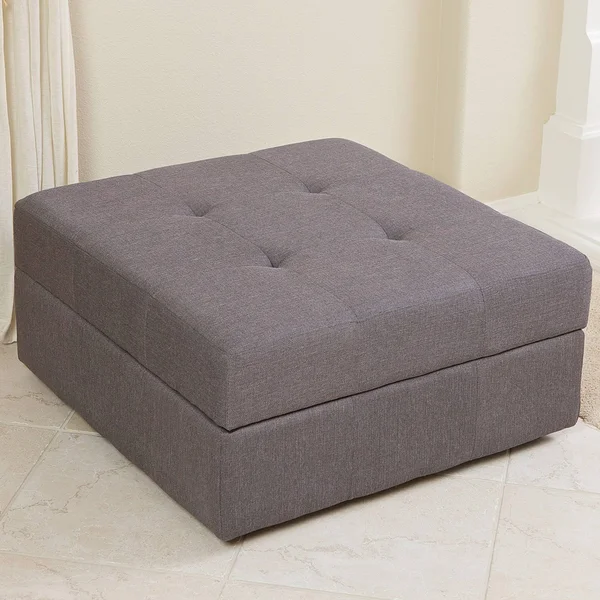 Christopher Knight Home 230103 Eureka Grey Fabric Storage Ottoman