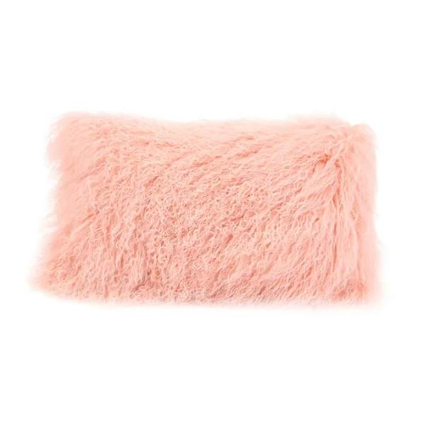 Moe's Lamb Fur Pillow Rect. Orange