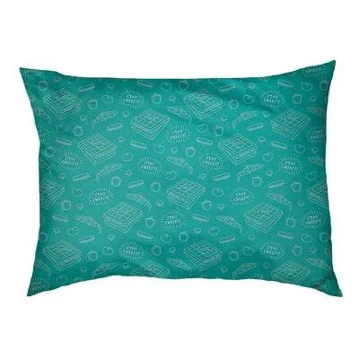 Campion Rainbow Pizza Pattern Cat Bed Designer Pillow Tucker Murphy Pet Size: 29.5x22 L x 19.5x22 W - Color: Teal