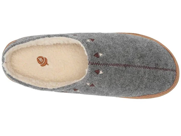 Acorn Geo Embroidered Hoodback (Ash) Women's Slippers