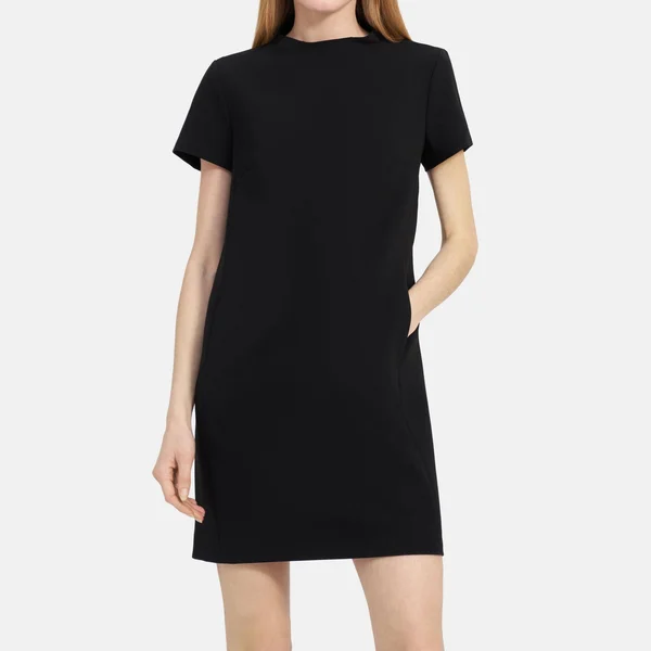 Theory Crepe Shift Dress - Black - 00