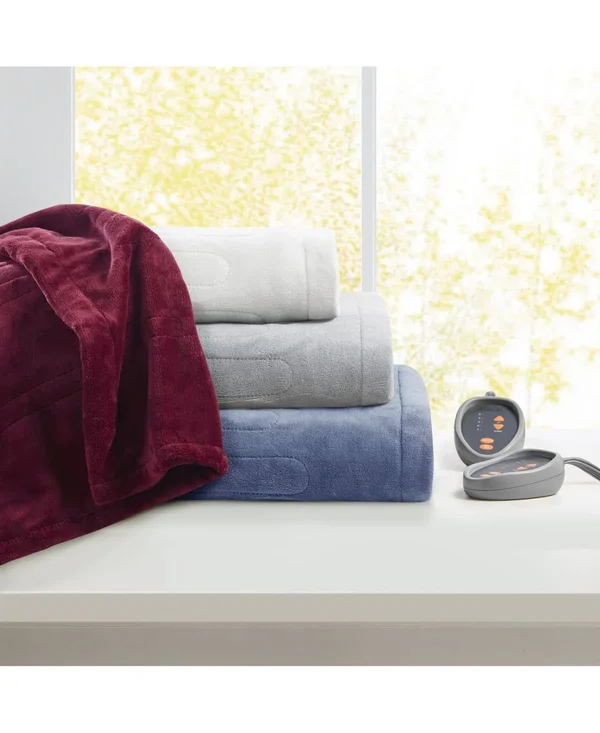 Premier Comfort Microlight Electric Blanket, Queen - Dark Red