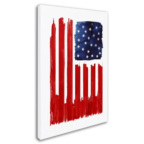 Trademark Fine Art &Stars and Buildings& by Robert Farkas Painting Print on Wrapped Canvas - Size: 32x22 H x 22x22 W x 2x22 D