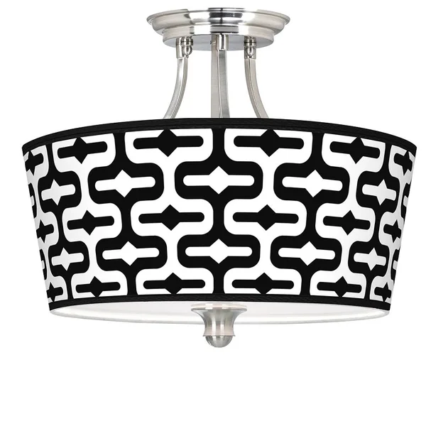 Giclee Gallery Reflection Tapered Drum Giclee Ceiling Light - Black