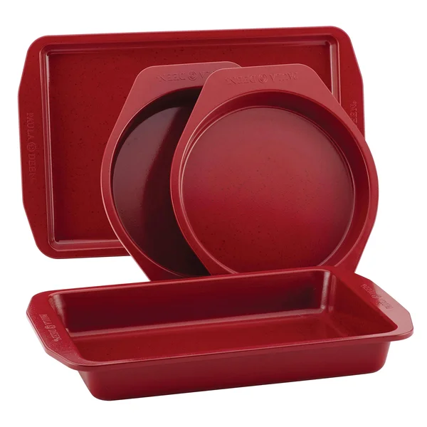 Paula Deen Nonstick 4-Piece Bakeware Set - Red Speckle
