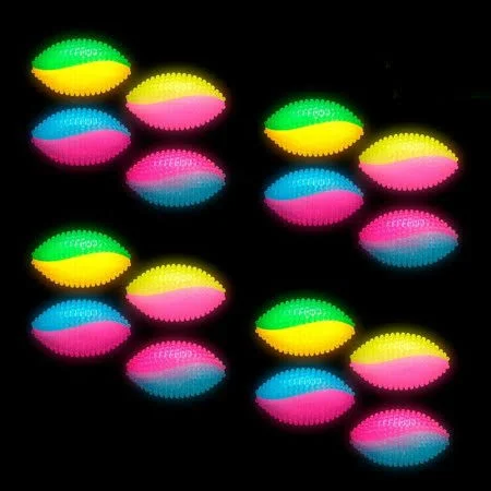 Lumistick LED Light Up Flashing Spikey Football - Soft Rubber Bounce Squeeze Glowing Bright Color Bumpy Toy Ball for Kids Night