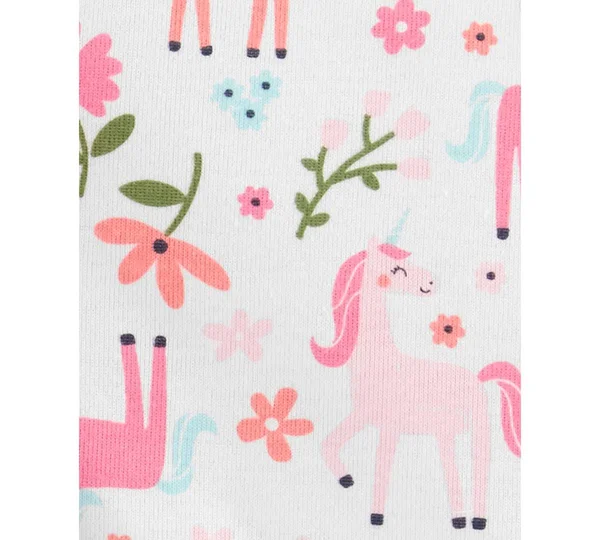 Carter&s Pink Baby Girls 3 Piece Unicorn Little Short Set
