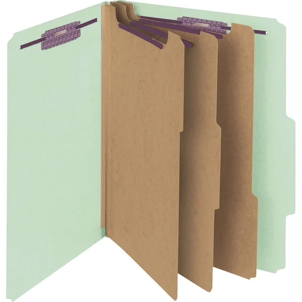 Smead 14091 Gray/Green Pressboard Classification Folder with SafeSHIELD