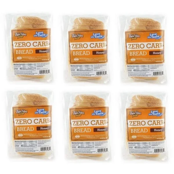 ThinSlim Foods Zero Carb Protein Bread - Honey - 6-Pack (84 Slices)