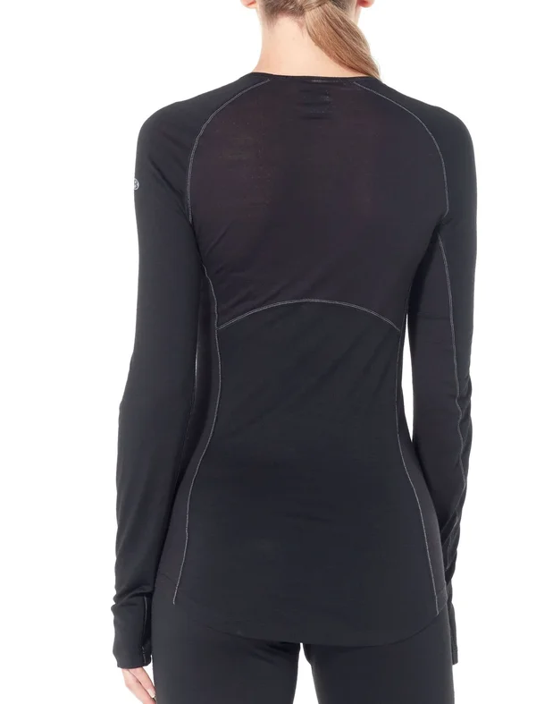 Icebreaker 150 Zone Long-Sleeve Crewe Top - Women's Black - M