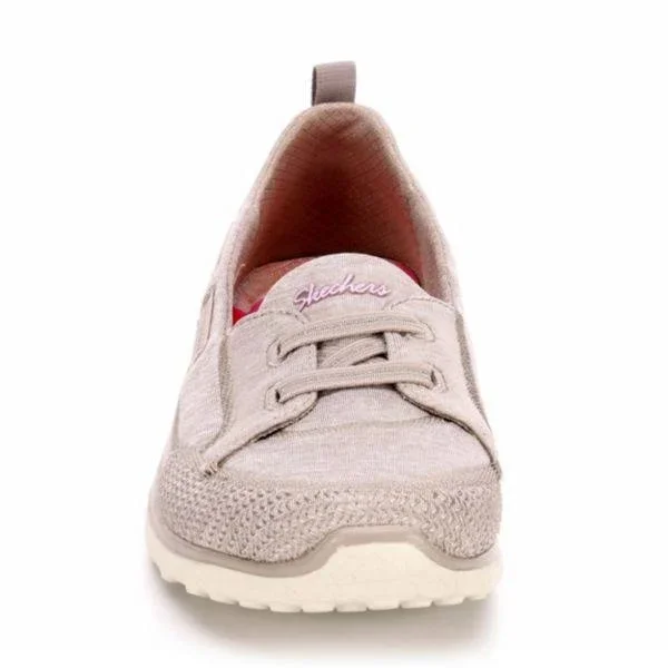 Skechers Microburst Washable Bungee Slip-On Shoes -Topnotch - Size 7 Wide, Taupe