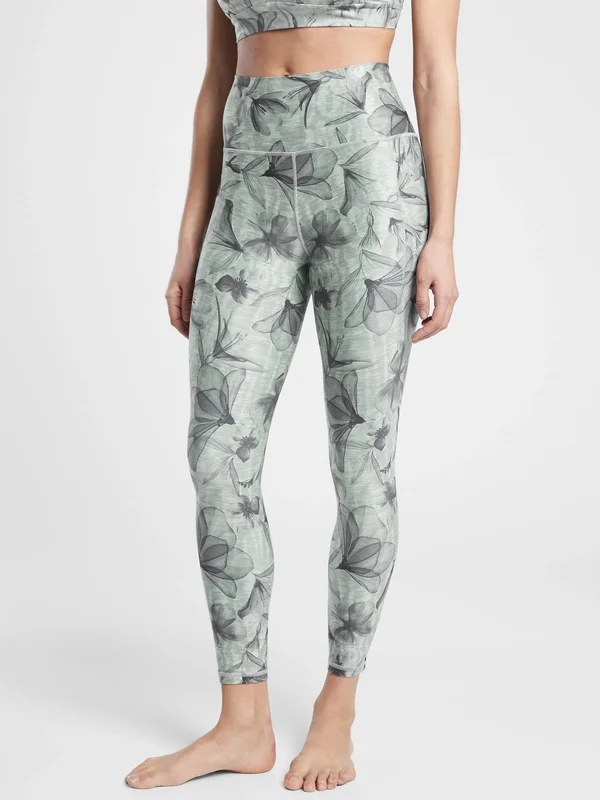 Athleta Women's Salutation Stash Pocket II Printed 7/8 Tight Inner Beauty Metropolis Grey Plus Size 3X