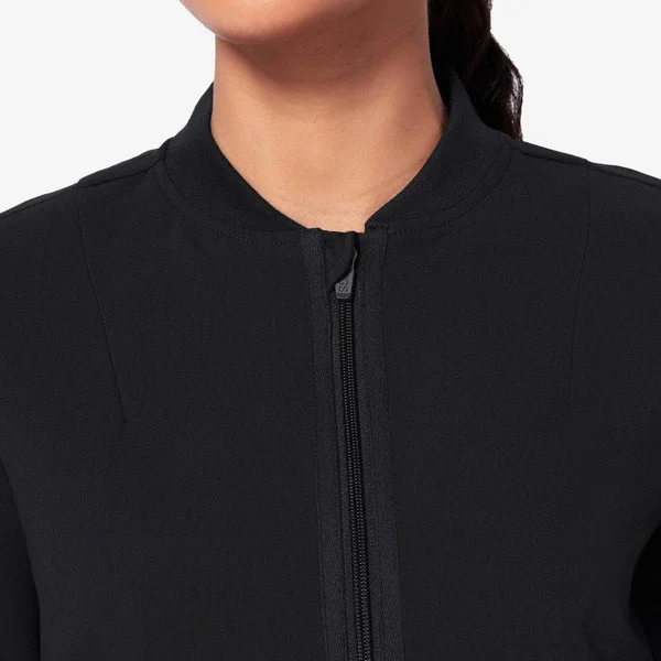 Figs Bellery Scrub Jacket for Women — Black - XXS, XX-Small, XX-Small