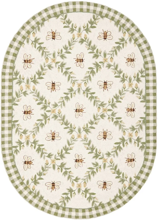 Safavieh Chelsea HK55A 3&9x22 x 5&9x22 Ivory, Green Area Rug