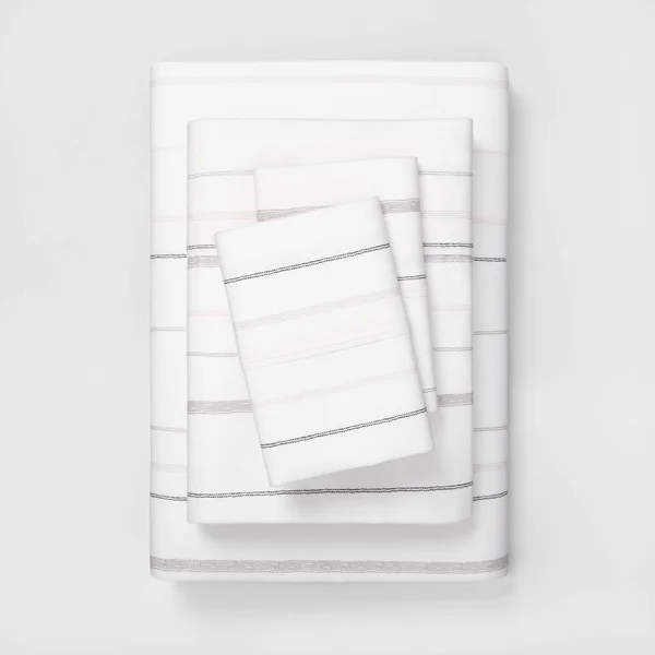 King Organic Sheet Set Stripe Gray - Hearth & Hand with Magnolia