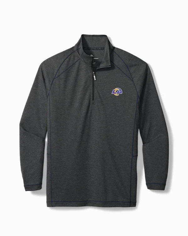 Tommy Bahama Men's Big & Tall NFL Final Score IslandZone Half-Zip Sweatshirt - los_angeles_rams - Size XLT