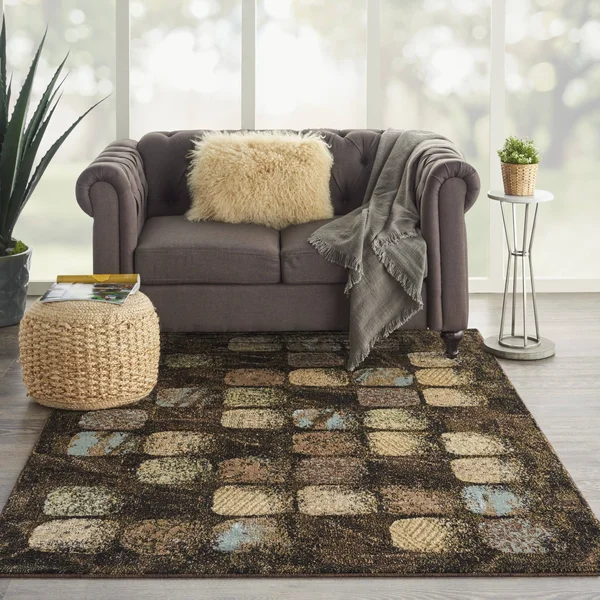 Nourison Modesto MDS01 Area Rug - Charcoal, 5&3x22 Round