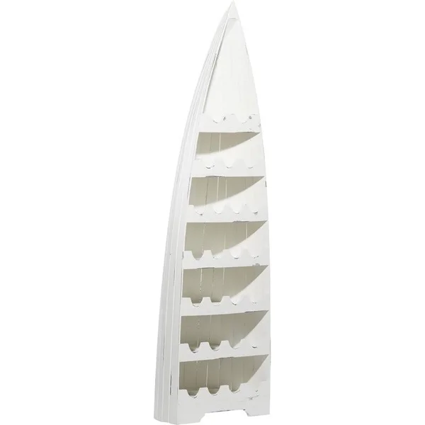 Leeds & Co 76.19x22H x 13.5x22W White Wood Coastal Standing Wine Rack